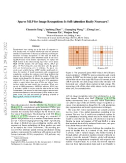 Sparse MLP for Image Recognition: Is Self-Attention Really Necessary?