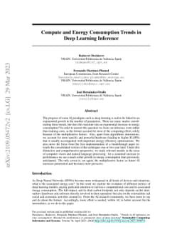 Compute and Energy Consumption Trends in Deep Learning Inference
