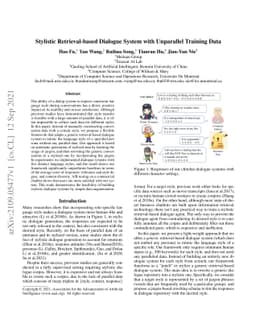 Stylistic Retrieval-based Dialogue System with Unparallel Training Data