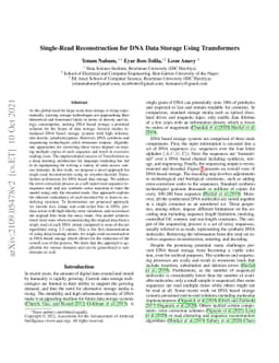 Single-Read Reconstruction for DNA Data Storage Using Transformers