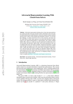 Adversarial Representation Learning With Closed-Form Solvers