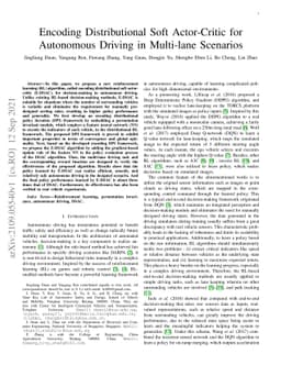 Encoding Distributional Soft Actor-Critic for Autonomous Driving in
  Multi-lane Scenarios