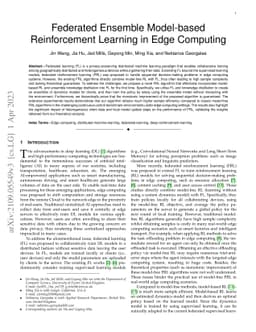 Federated Ensemble Model-based Reinforcement Learning in Edge Computing