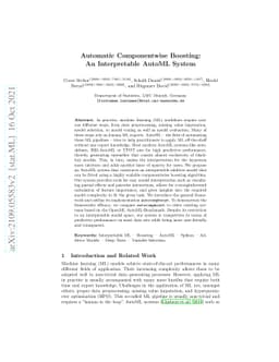 Automatic Componentwise Boosting: An Interpretable AutoML System