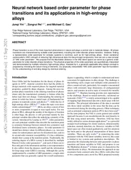Neural network based order parameter for phase transitions and its
  applications in high-entropy alloys