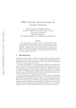 DELP: Dynamic Epistemic Logic for Security Protocols