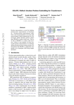 SHAPE: Shifted Absolute Position Embedding for Transformers