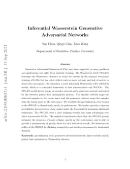 Inferential Wasserstein Generative Adversarial Networks