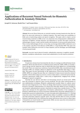Applications of Recurrent Neural Network for Biometric Authentication &
  Anomaly Detection