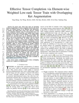 Effective Tensor Completion via Element-wise Weighted Low-rank Tensor
  Train with Overlapping Ket Augmentation