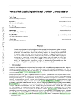 Variational Disentanglement for Domain Generalization
