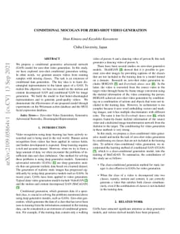 Conditional MoCoGAN for Zero-Shot Video Generation