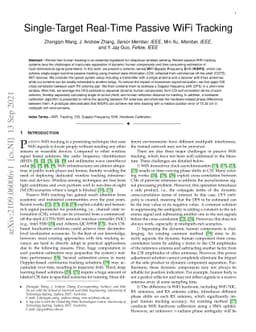 Single-Target Real-Time Passive WiFi Tracking