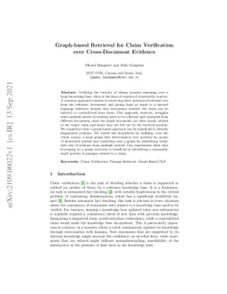 Graph-based Retrieval for Claim Verification over Cross-Document
  Evidence