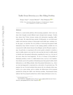 Traffic Event Detection as a Slot Filling Problem