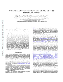 Online Influence Maximization under the Independent Cascade Model with
  Node-Level Feedback