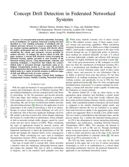 Concept Drift Detection in Federated Networked Systems