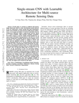 Single-stream CNN with Learnable Architecture for Multi-source Remote
  Sensing Data