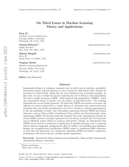 On Tilted Losses in Machine Learning: Theory and Applications
