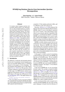 SPARQLing Database Queries from Intermediate Question Decompositions