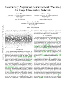 Generatively Augmented Neural Network Watchdog for Image Classification
  Networks
