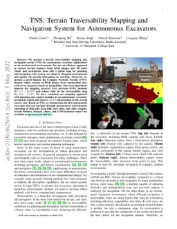 TNS: Terrain Traversability Mapping and Navigation System for Autonomous
  Excavators