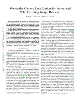 Monocular Camera Localization for Automated Vehicles Using Image
  Retrieval