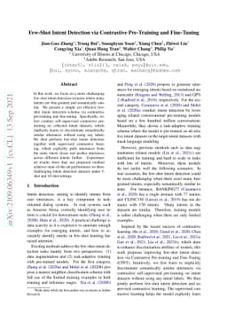 Few-Shot Intent Detection via Contrastive Pre-Training and Fine-Tuning