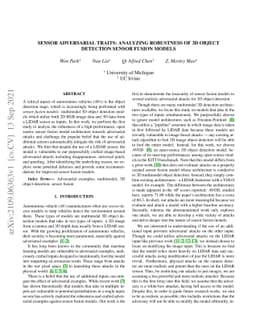 Sensor Adversarial Traits: Analyzing Robustness of 3D Object Detection
  Sensor Fusion Models