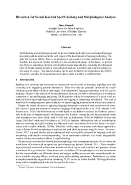 Hunspell for Sorani Kurdish Spell Checking and Morphological Analysis