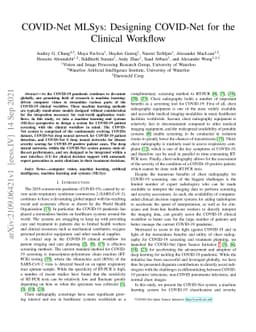 COVID-Net MLSys: Designing COVID-Net for the Clinical Workflow