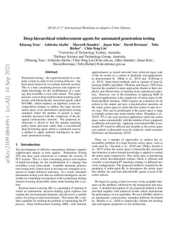 Deep hierarchical reinforcement agents for automated penetration testing