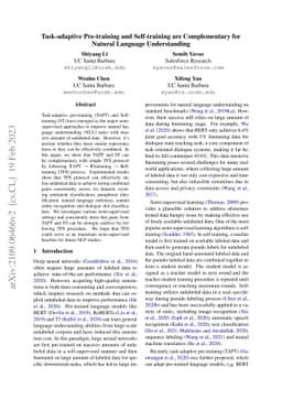 Task-adaptive Pre-training and Self-training are Complementary for
  Natural Language Understanding