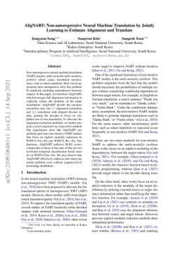 AligNART: Non-autoregressive Neural Machine Translation by Jointly
  Learning to Estimate Alignment and Translate