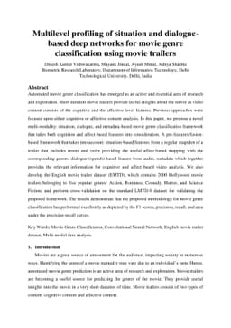Multilevel profiling of situation and dialogue-based deep networks for
  movie genre classification using movie trailers