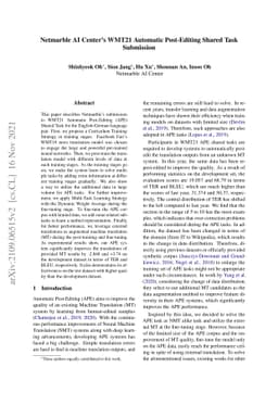 Netmarble AI Center's WMT21 Automatic Post-Editing Shared Task
  Submission