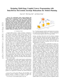 Designing Multi-Stage Coupled Convex Programming with Data-Driven
  McCormick Envelope Relaxations for Motion Planning