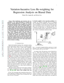 Variation-Incentive Loss Re-weighting for Regression Analysis on Biased
  Data