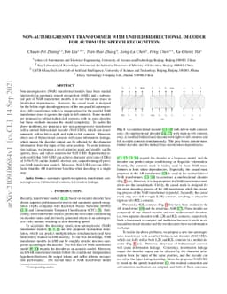 Non-autoregressive Transformer with Unified Bidirectional Decoder for
  Automatic Speech Recognition
