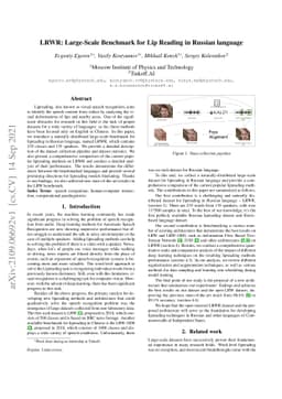 LRWR: Large-Scale Benchmark for Lip Reading in Russian language