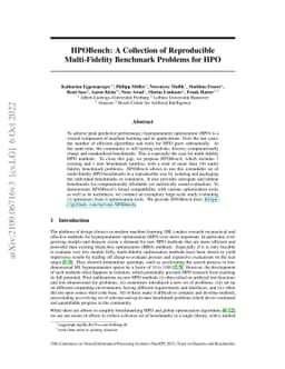 HPOBench: A Collection of Reproducible Multi-Fidelity Benchmark Problems
  for HPO