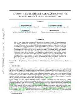 ImUnity: a generalizable VAE-GAN solution for multicenter MR image
  harmonization