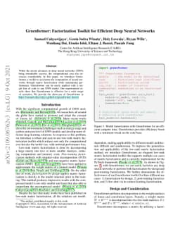 Greenformer: Factorization Toolkit for Efficient Deep Neural Networks