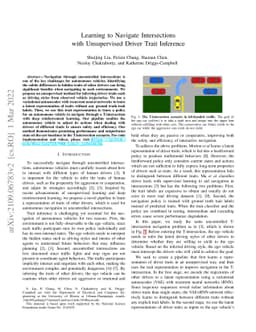 Learning to Navigate Intersections with Unsupervised Driver Trait
  Inference