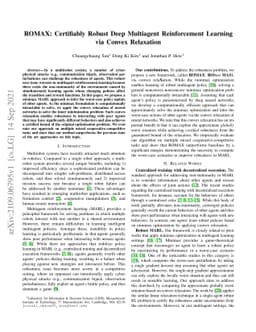 ROMAX: Certifiably Robust Deep Multiagent Reinforcement Learning via
  Convex Relaxation