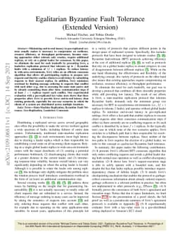 Egalitarian Byzantine Fault Tolerance