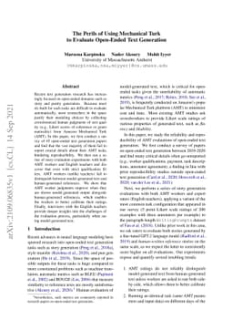 The Perils of Using Mechanical Turk to Evaluate Open-Ended Text
  Generation