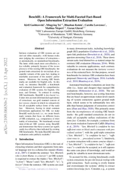 BenchIE: A Framework for Multi-Faceted Fact-Based Open Information
  Extraction Evaluation