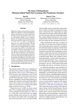 The Stem Cell Hypothesis: Dilemma behind Multi-Task Learning with
  Transformer Encoders