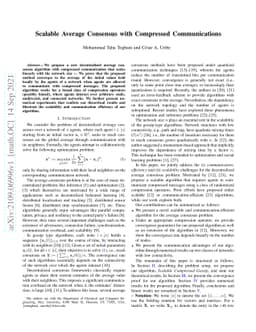 Scalable Average Consensus with Compressed Communications